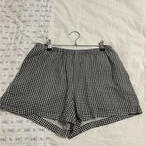 a new day Black and White Gingham High Waist Shorts